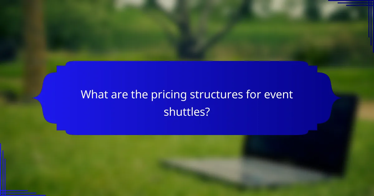 What are the pricing structures for event shuttles?